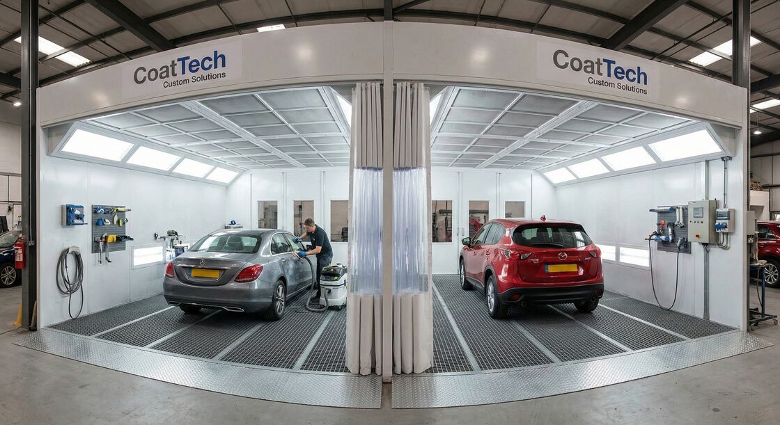 Double-Bay Automotive Preparation Station (Side-by-Side Configuration)